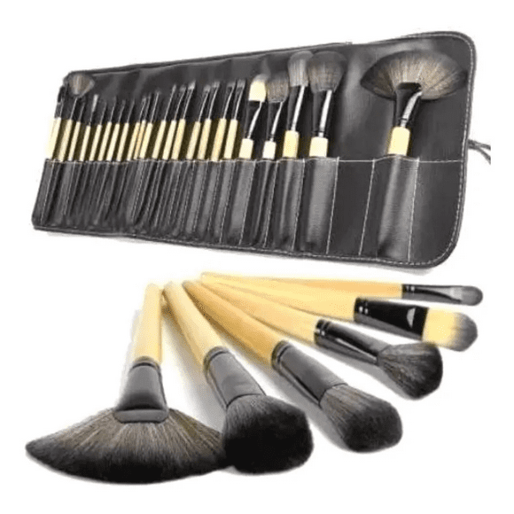 Kit Brochas De Maquillaje Profesional 24 Pcs Negras
