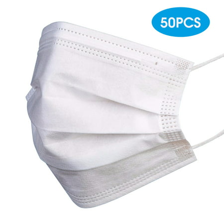 50PCS Disposable Mask Non-Woven Masks 3-Layer Comfortable Sanitary ...