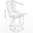 thumbnail image 3 of AOOWOW 26" Counter Height Bar Stools Set of 2, Modern Velvet Barstools with Button Back&Rivet Trim Upholstered Kitchen Island Chairs, 3 of 12