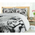 thumbnail image 5 of Ambesonne Black White Duvet Cover Sets, Winter White Tiger, 2-Queen, White Black and Grey, 5 of 7