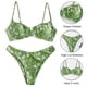 thumbnail image 5 of Gibobby Conjunto de Traje de Baño para Mujer Piezas cuello mujer flor traje de baño dos V traje de baño ropa de playa Bikini estampado corte traje de bañ(Verde,G), 5 of 5