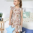 thumbnail image 4 of Fotbe Autumn Floral Deer Vestido de Dormir para Niñas de 3 a 10 Años, Mangas Cortas, Estilo Princesa, Pijama Camisón con Mangas Voladas-XX-Large, 4 of 6