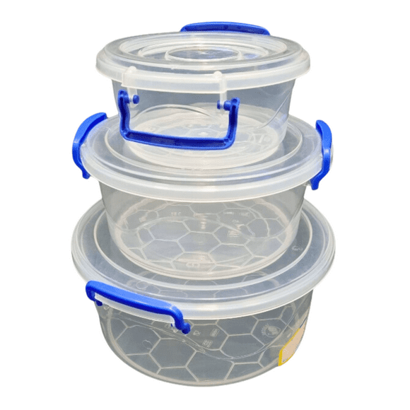 Set Toper Redondo Plástico Alica Recipiente Multicristal 3 pz.