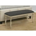 thumbnail image 2 of Antique Grey Upholstered Bench, 48" Rectangular, Solid Wood For 47.5 In. L, Kitchen Seating, 2 of 6