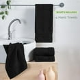 thumbnail image 3 of Elegant Comfort Turkish Cotton Hand Towel Set, 4-Pack, 16" x 28", Highly Absorbent - Soft Bathroom Towels, Black, 3 of 6