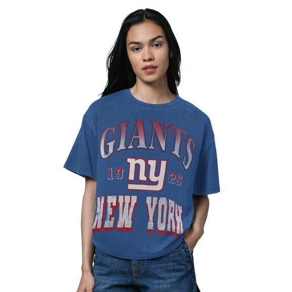 Women's Starter Heather Royal New York Giants Oversized Hall of Fame T-Shirt