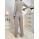thumbnail image 5 of Conjuntos de Pijama para Mujer Ideales para Estar en Casa Conjunto Dos Piezas para Otoño Pijama de Larga Acanalada A Juego Ropa de Dormir y Estar en Casa Gris L, 5 of 9