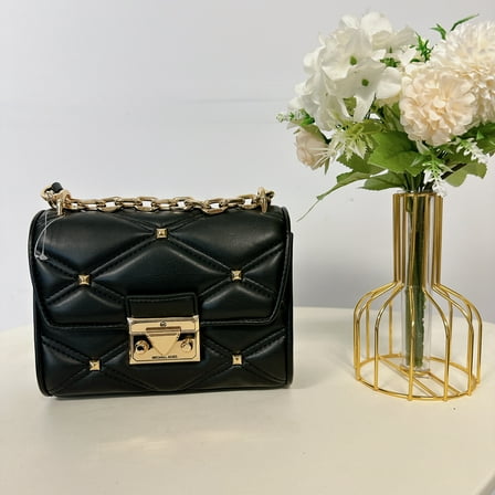 Michael Kors 35S2GNRC1I Serena Small Flap Crossbody bag With Studs Black