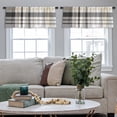 thumbnail image 3 of LALILO Kitchen Curtain Valance Plaid Check Black Rod Pocket Window Curtain 52"x 18" Set of 2, 3 of 6