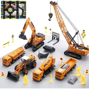 JoyStone Construction Vehicles Playset with Playmat