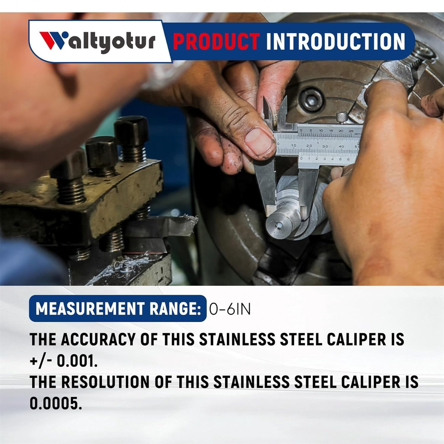 6 Inch 0.001 Precision Dial Caliper Stainless Steel Shockproof 4-Way Measurement with Plastic Case, Good Caliper Measuring Tool