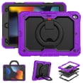 thumbnail image 4 of TECH CIRCLE Rugged Case for Apple (10.2-Inch) iPad Tablet (iPad 9th/8th/7th Gen) - Drop Proof Protective Kickstand Case Portable Handle Sturdy Cover with [Screen Protector], Purple+Black, 4 of 8