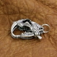thumbnail image 4 of LINSION 925 Sterling Silver Openable Tiger Lion Skull Mens Biker Punk Pendant TA214, 4 of 13