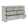 thumbnail image 6 of Glamorous 5pc Bedroom set Queen Bed Button-Tufted Silver-Gray Nightstand Dresser Chest Mirrored Framing Wooden Furniture, 6 of 7