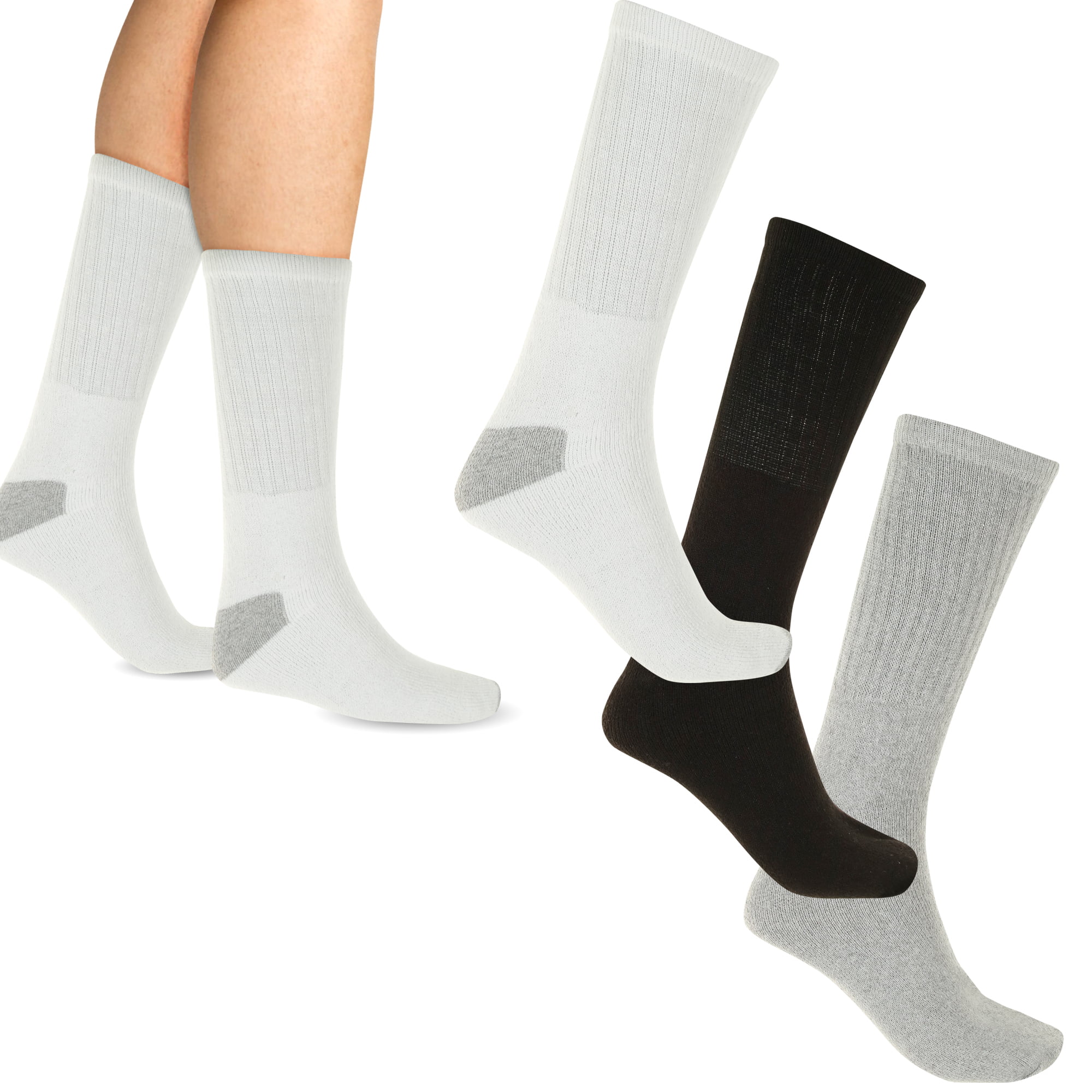 6-Pairs: Men's Athletic Crew Socks - Walmart.com