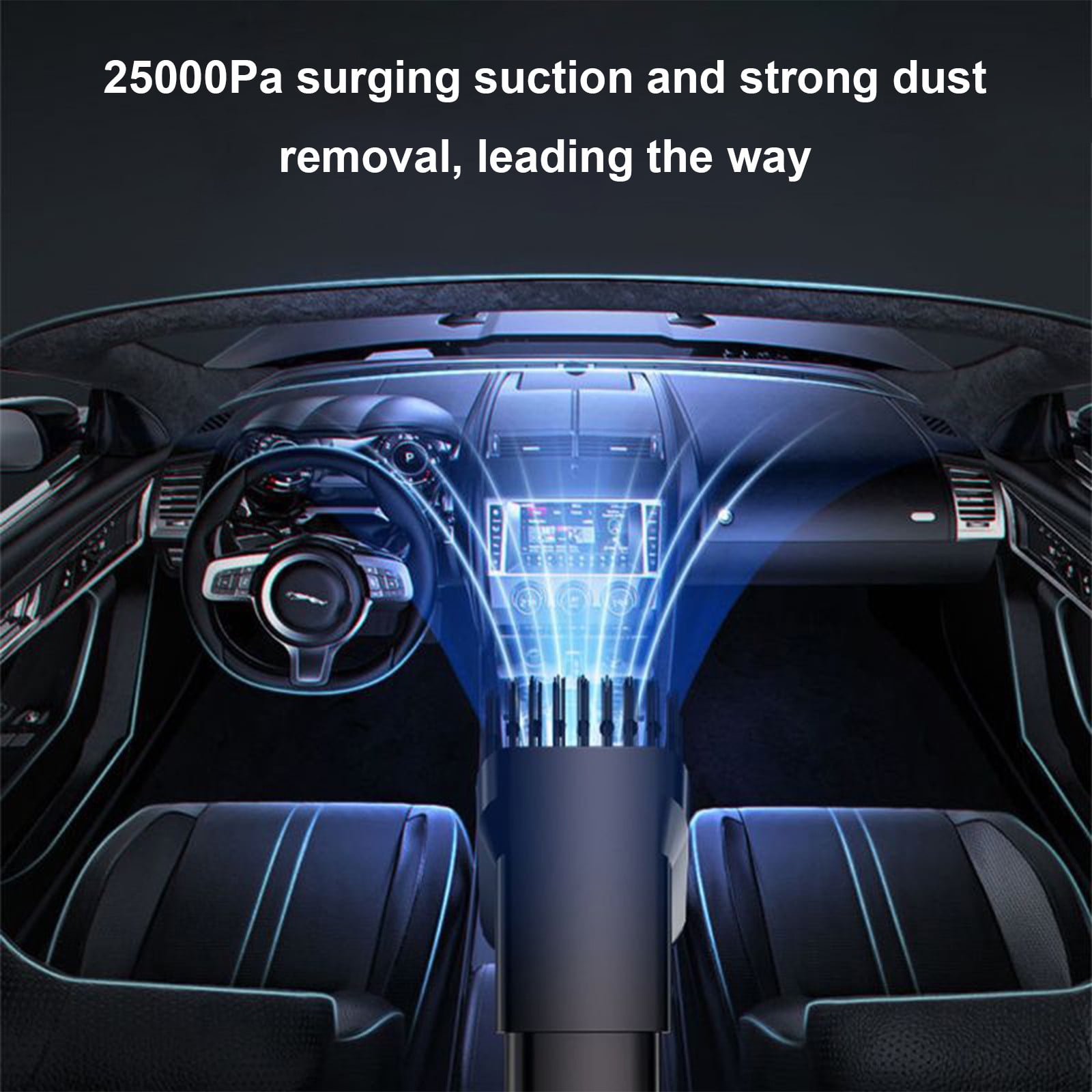 Car Vacuum Cleaner,Wireless Handheld 20KPA Strong Suction Blower,1200mAh Rechargeable Cordless Multi Nozzle Detachable Filter Dust Debris Pet Hair Mud Stain Remover Portable Interior Clean Tool
