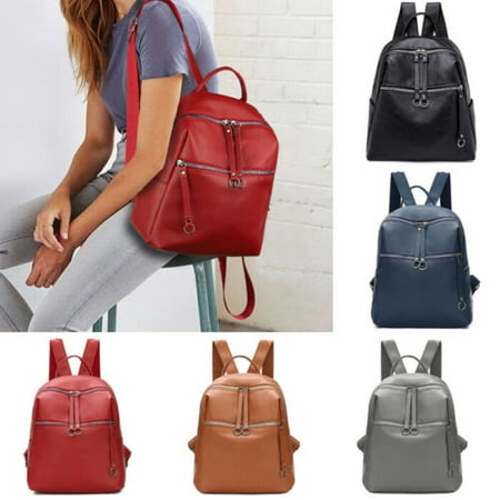 Fashion Leather Backpack Women Casual Urban Travel Bags Wild School (Best Urban Edc Backpack)