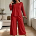 thumbnail image 3 of Byworldtasic Womens Plus Size Lounge Set 2 Piece Outfits Sweatsuits Tracksuit Long Sleeve Baggy Wide Leg Pant Sets, 3 of 7