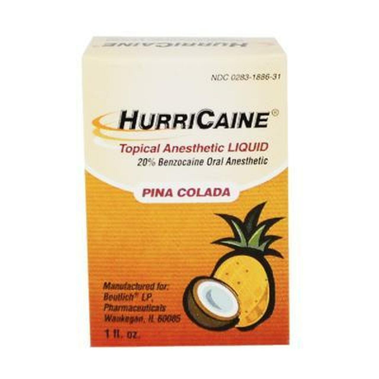 HurriCaine Pina Colada Flavored Oral Topical Anesthetic 20% Gel Jar, 1 oz