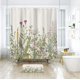 thumbnail image 2 of Cortina de ducha botánica de flores silvestres para decoración de baño, 71.7 x 71.7 in, flores florales, plantas, hierbas, hojas verdes salvia, juego decorativo de baño, accesorios de baño, tela impermeable, juego de 12 ganchos brillar Electrónica, 2 of 5