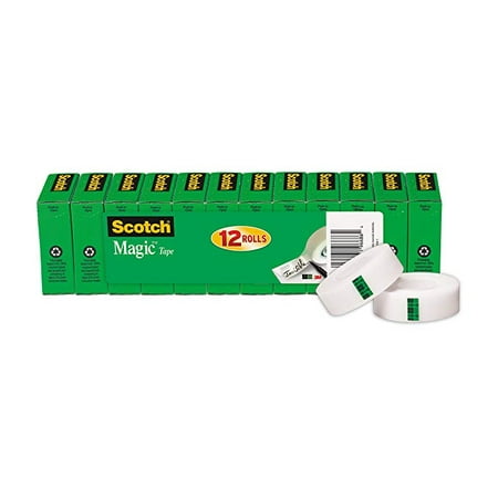 Scotch Magic Office Tape Refill 12 Count, 3/4 in. x 1000in.,