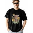 thumbnail image 2 of Mens T-Shirts,Farm Cow Sunflower Short Sleeve T Shirts for Men Crew Neck Tees,Loose Fit Casual Men's T-Shirts for Teens Boys, 2 of 8