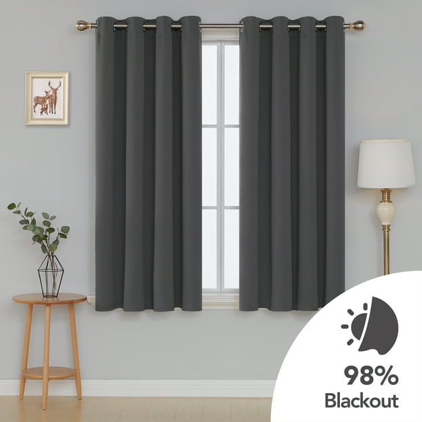 Deconovo Dark Gray Blackout Curtains, Gray Blackout Curtains