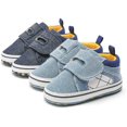 thumbnail image 2 of Baby Boy Girl Soft Sole Canvas Sneakers Sparkle High Top Lace Up Infant Unisex Ankle Shoes Booties Toddler Newborn Prewalker First Baby Walking Crib Shoes, 2 of 7