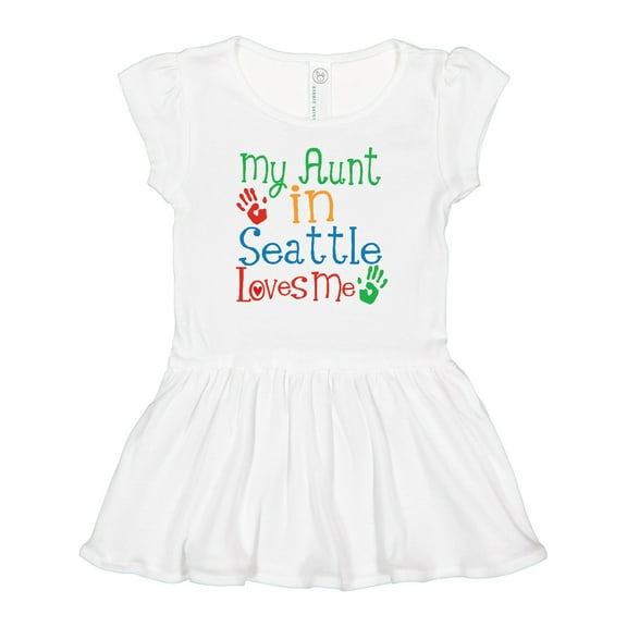 Inktastic My Aunt in Seattle Loves Me Girls Baby Dress