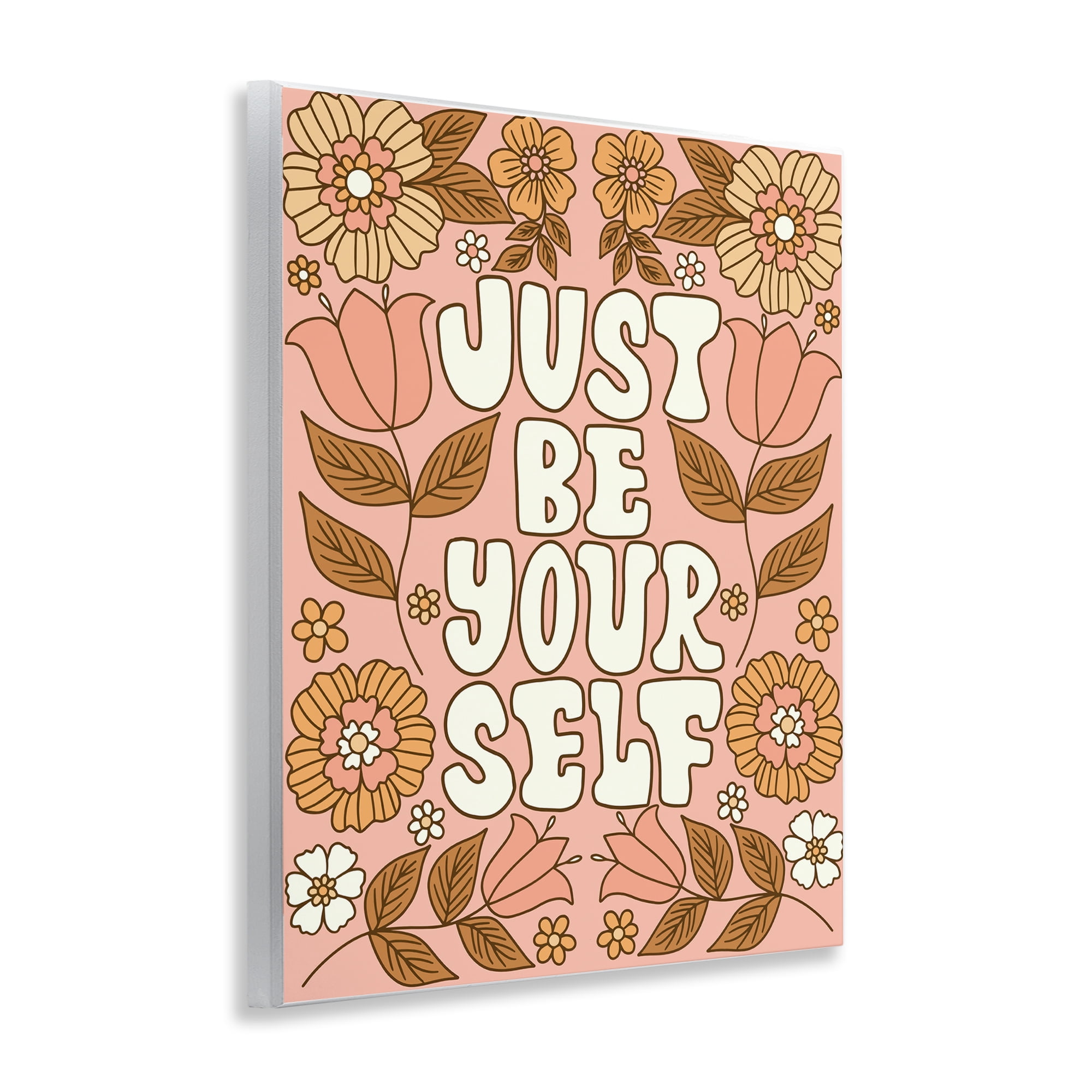 Stupell Industries Groovy Be Yourself Plants & Flowers Painting Unframed Art Print Wall Art, 11 x 14