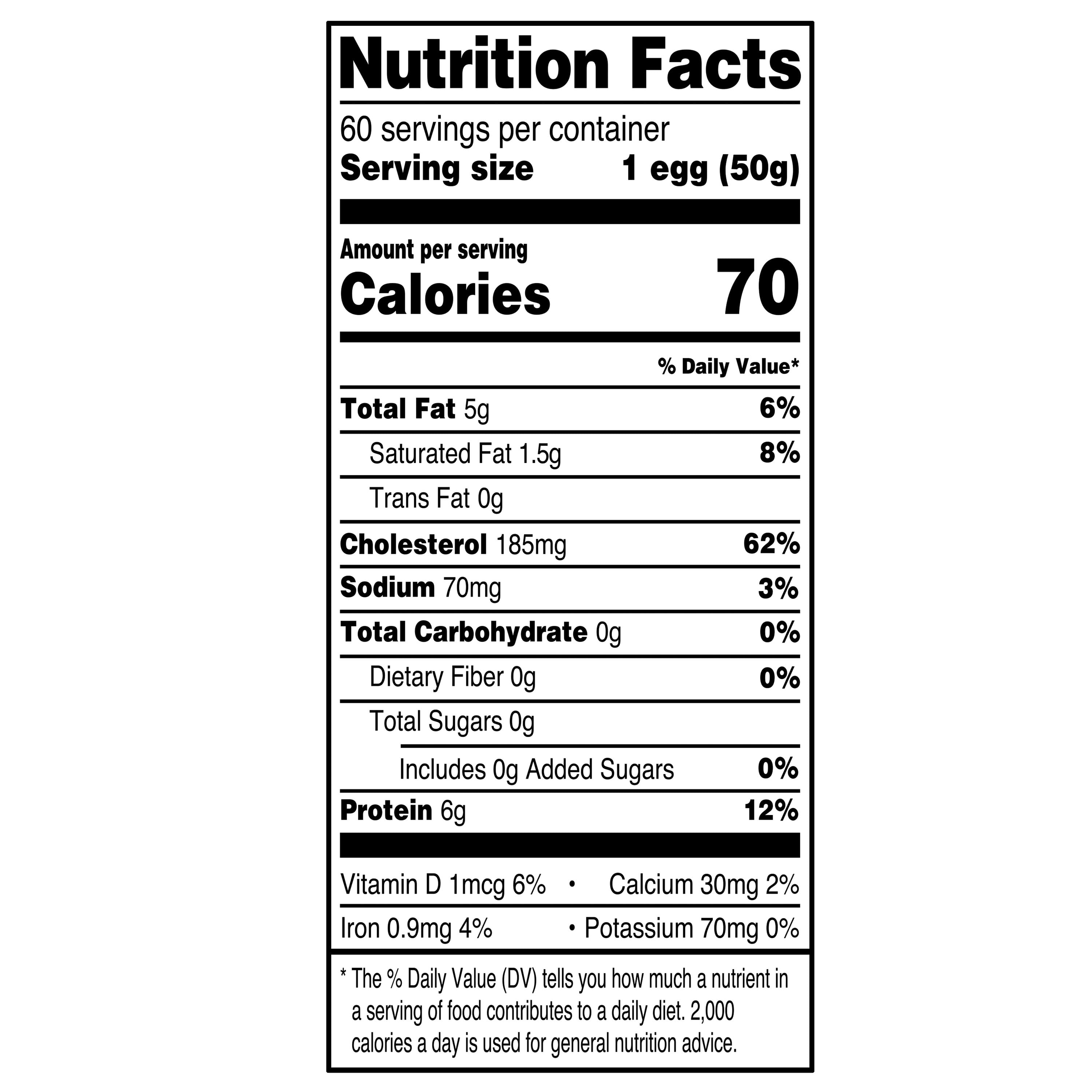 Great Value Cage-Free Large White Eggs, 60 Count