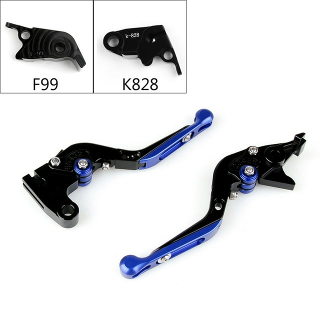 Leviers de Frein et d'Embrayage Réglables Pliants et Extensibles pour Kawasaki ZX10R/RR/KRT Bleu