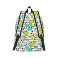 thumbnail image 3 of Daiia Funny Dinosaurs on Stripes Vintage Canvas Backpack for Men and Women ,Hiking Backpack,Travel Laptop Bag for School,Large Capacity Backpack, 3 of 8