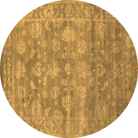 Ahgly Company Indoor Round Persian Orange Bohemian Area Rugs, 4' Round