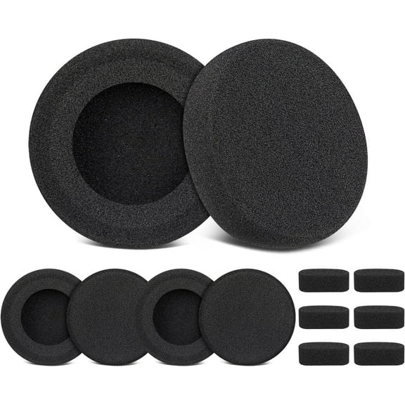 SOULWIT 6 Pcs Replacement Earpads for Koss Porta Pro, KSC11, KSC17, KSC75 Headphones, Soft and Durable Sponge Ear Pads Cushions with High-Density Foam - Black
