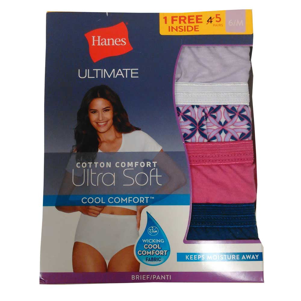 Hanes - Hanes Ulti Comfort Cotton Wom 40K5FA Brief Panty 5-Pack ...
