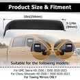 thumbnail image 3 of For Chevy Silverado GMC Sierra 2500 3500 HD 2020-2023 Top&Side Mirror Covers 6U, 3 of 8