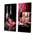 thumbnail image 3 of Designart "Pink Stylish Bag & Champagne III" Fashion Wall Art Set Of 2 - Pink Fashion Wall Decor Set Of 2, 3 of 7
