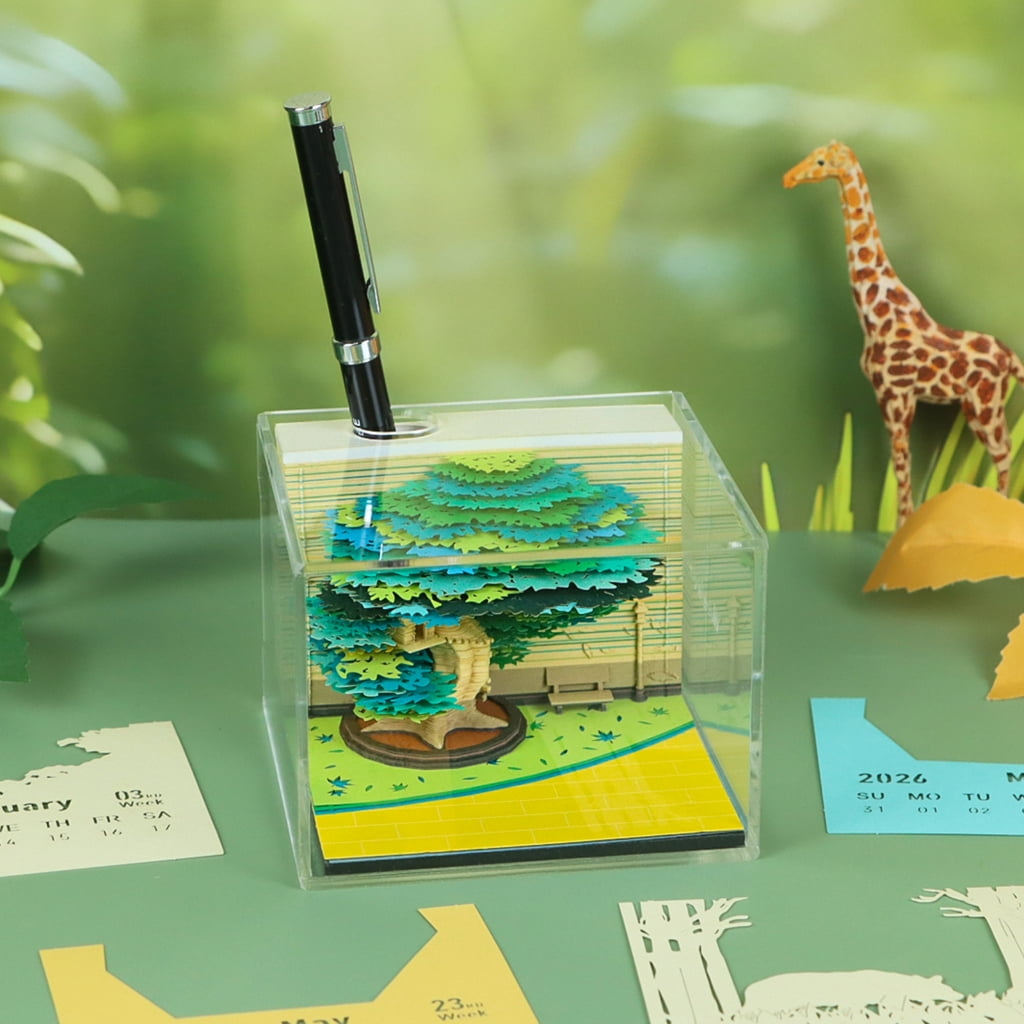 MOMOJIA Twenty twenty six Spring Jungle Papercraft Calendar Weekly Planner With Detachable Record Exemplary For Time Management And Office Deck