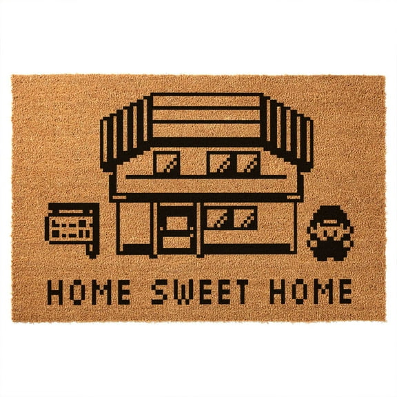 Funny Coir Doormat P Monster Inspired Home Sweet Home Welcome Front Porch Decor Doormat for The Entrance Way Personalized Rugs Heavy-Duty Back Non Slip Outdoor Coir Doormat 23.6 x 15.7 inch