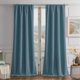 thumbnail image 1 of Joydeco Cortinas De Terciopelo Azul Grisáceo De 89.8 In, Juego De 2 Paneles, Cortinas De Oscurecimiento De Habitación Con Aislamiento Térmico Azul Neblina Para Dormitorio, Sala De Estar, Cortinas De L, 1 of 5