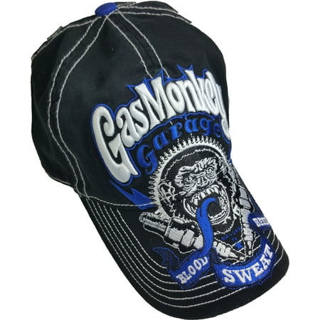 Men's Gas Monkey Washed Baseball Hat with Embroidered Bill