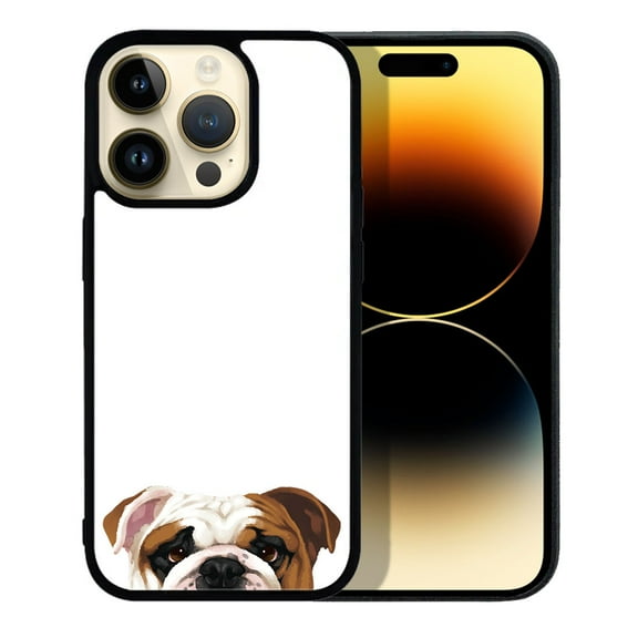 FINCIBO Soft Rubber Protector Cover Case for Apple iPhone 14 Pro Max 6.7" 2022, Animal English Bulldog