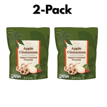 Clancy's Apple Cinnamon Yogurt Covered Pretzels 2-Pack 7 oz