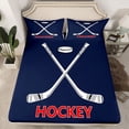 thumbnail image 2 of Feelyou Navy Ice Hockey Bed Sheets, Ball Gaming Lover King Sheets, 4-Piece, 2 of 7