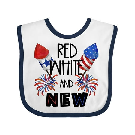 

Inktastic Red White and New 4th of July Baby Fireworks Gift Baby Boy or Baby Girl Bib