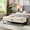 Beige, variant on Bench with Large Storage for Bedroom | Serve as Footrest or Bed End Bench | Smooth Velvet and Durable Metal Base | Fits Small Bedrooms Well