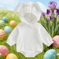 thumbnail image 2 of Hessimy Newborn Baby Girl Summer Outfit Bow Smocked Bubble Romper Doll Collar Plaid Bodysuit Fly Sleeve Jumpsuit Clothes(White, 2 of 7