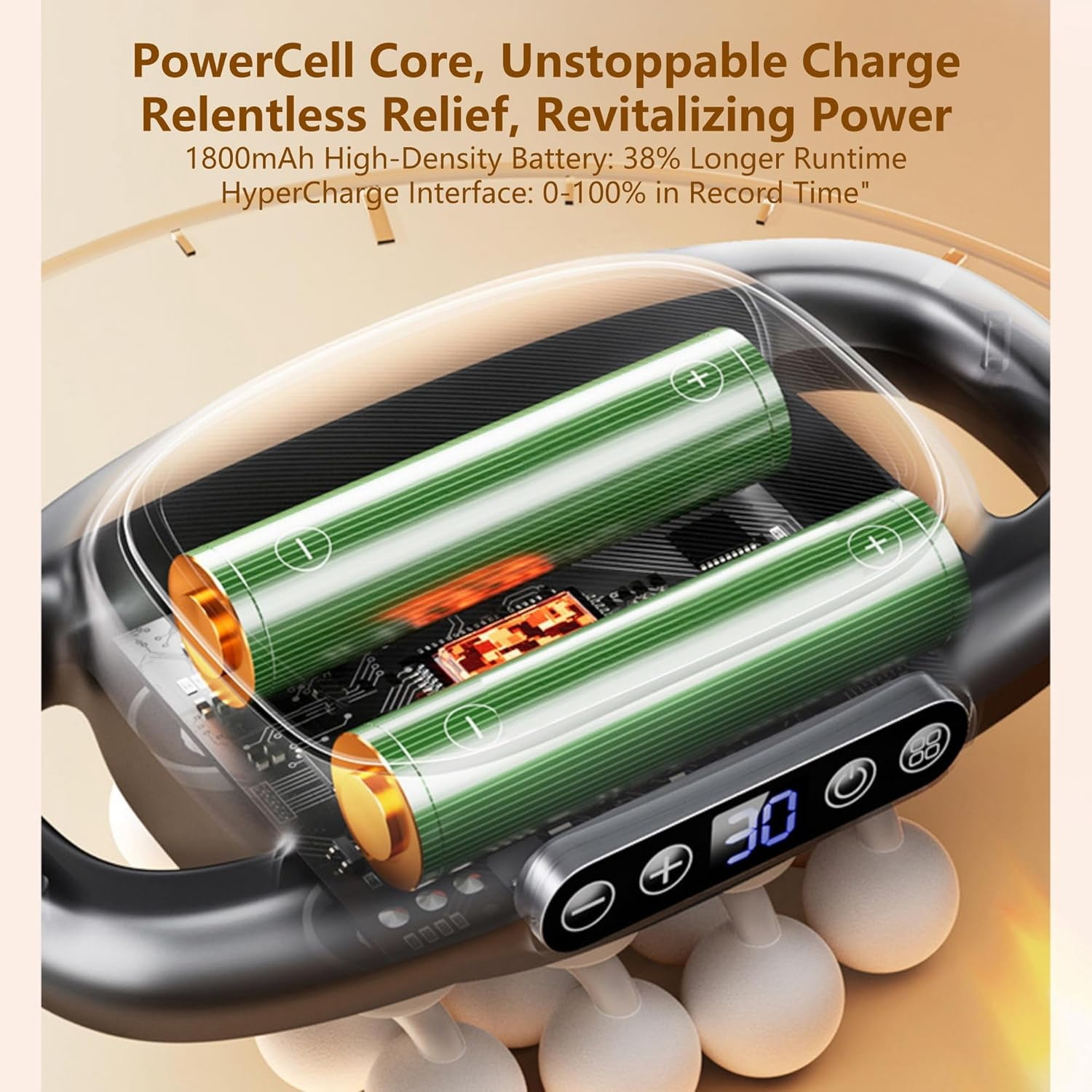 16-Head Massage Gun Set with 30 Levels & 3 Modes, Massage Gun Deep Tissue Neck Massager with 16 Heads, for Deep Tissue, Back, Shoulders, Legs, Pain Relief