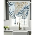 thumbnail image 5 of Blue Brown Botanical Tie Up Curtains for Window, Thermal Insulted Balloon Shade Adjustable Rod Pocket Curtains Valance Panels for Kitchen Bathroom Cafe 42 x 45 Pastoral Summer Leaf, 5 of 6